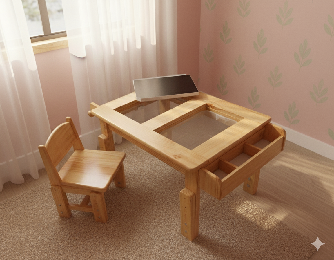 Mesa Sensorial + Silla Evolutiva Montessori